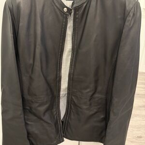Armani Collezioni Black Leather Jacket